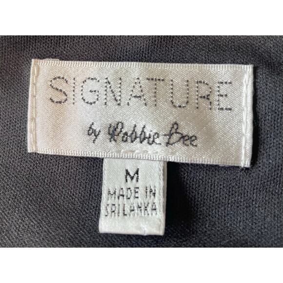 Signature by Robbie Bee Midi Dress Sz M Dark Floral Cowl Neck Sleeveless Stretch - Picture 6 of 11